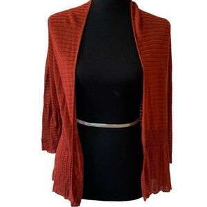 NWT Rusty Red Lightweight Acrylic Cardigan Sweater Women’s Size Small